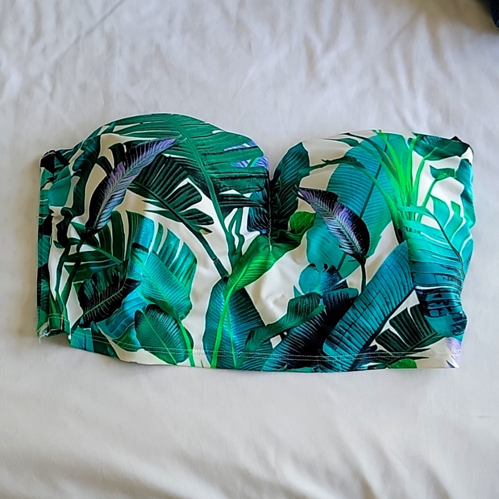 Tropical Print Swim Top (Crop)
